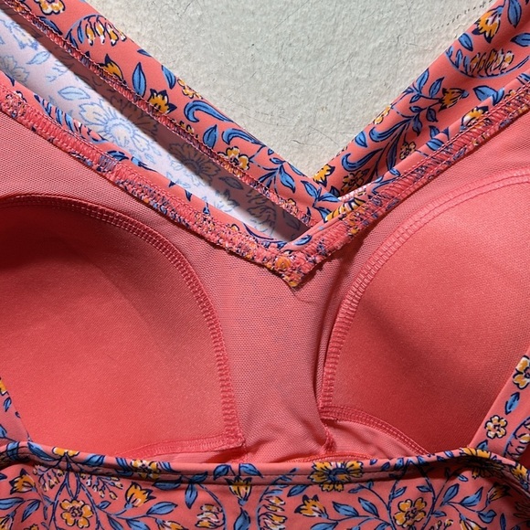 Lands End Women's Coral Floral Chlorine Resistant Wrap Swim Dress Size XL NWT - Picture 6 of 10